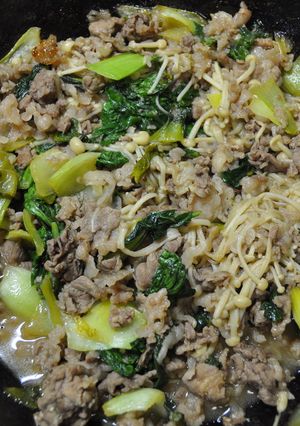 牛肉青梗菜エノキ炒め-レシピのメイン写真