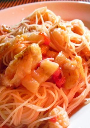 焼きなすトマトソースの冷製パスタ-レシピのメイン写真