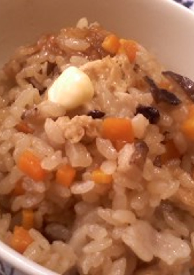 旨々中華風、椎茸豚肉たっぷり炊き込みご飯-レシピのメイン写真