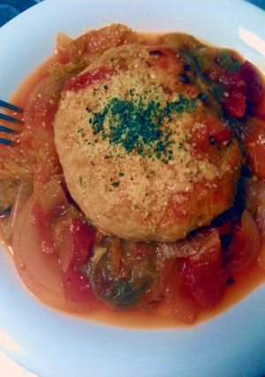 マグロバーグのトマト＆レタス煮-レシピのメイン写真