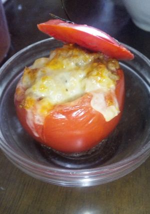 まるごとトマトの肉詰め-レシピのメイン写真