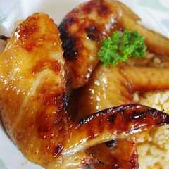 รูปของ グリルで手羽先の照り焼き