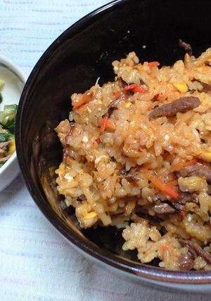 ビビンバ風♪牛肉のピリ辛丼-レシピのメイン写真