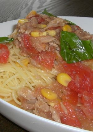 トマトとツナの冷たいスパゲティ-レシピのメイン写真