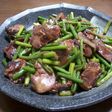 鶏レバーとにんにくの芽炒め♪