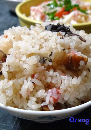 甘栗と梅干しの炊き込みご飯-レシピのメイン写真