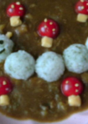 可愛い青虫デコカレー-レシピのメイン写真
