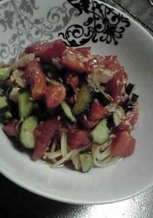 トマトときゅうりの冷製パスタ***-レシピのメイン写真