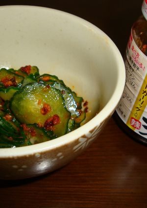 超簡単★桃屋の食べるラー油できゅうり♪-レシピのメイン写真