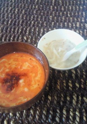 親子で♪食べるラー油豆乳たんたんウドン♪-レシピのメイン写真