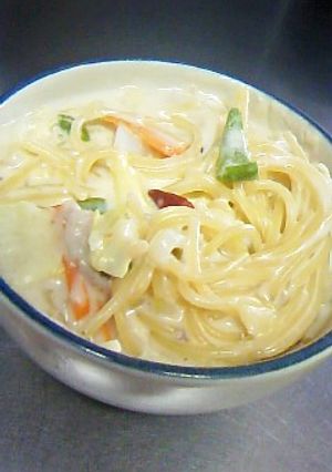怠け者ランチ クリームパスタのようなもの-レシピのメイン写真