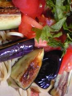 オイル少なめ!なすとトマトの冷製パスタ-レシピのメイン写真