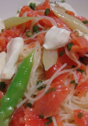サーモンとクリームチーズの冷製パスタ-レシピのメイン写真