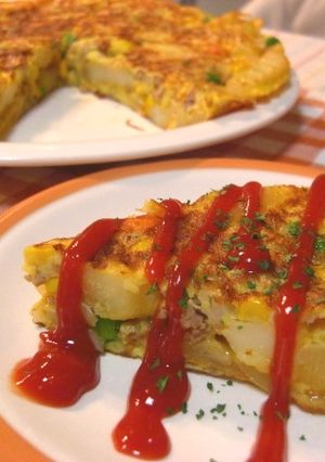 冷凍ポテトdeスパニッシュオムレツ♪-レシピのメイン写真