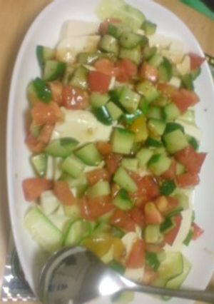 野菜とGABANドレッシングで冷奴♪-レシピのメイン写真