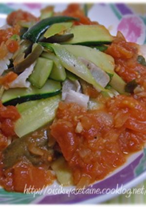 夏野菜のトマトパスタ　-レシピのメイン写真