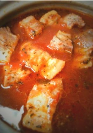 タジン鍋deしお豚のトマトソース煮込み-レシピのメイン写真