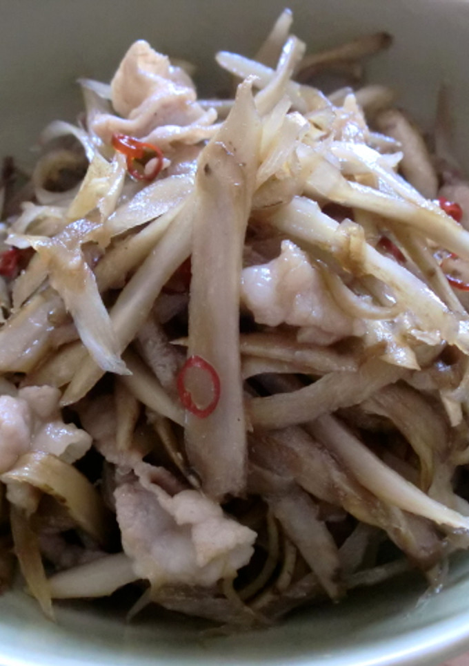 ささっと簡単。ごぼうと豚肉の炒め煮-レシピのメイン写真