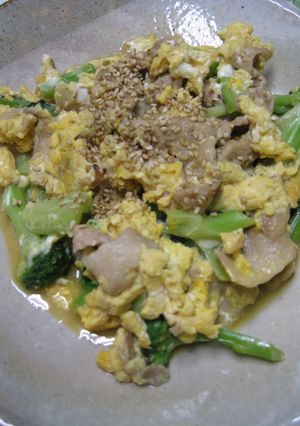 ブロッコリーと豚バラ肉の卵とじ☆-レシピのメイン写真