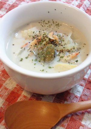 ★筍と空豆のエスニック風豆乳スープ★-レシピのメイン写真