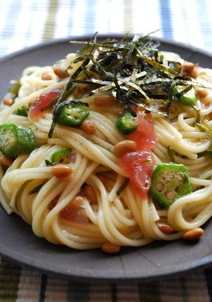 夏バテ防止！ネバネバ冷製パスタ-レシピのメイン写真