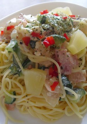 ハワイアンな冷製パスタ-レシピのメイン写真