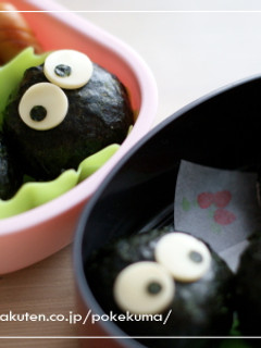 キャラ弁☆まっくろくろすけ・簡単おにぎり-レシピのメイン写真