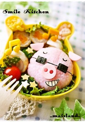 こんなブタ見かけたらご用心!キャラ弁-レシピのメイン写真