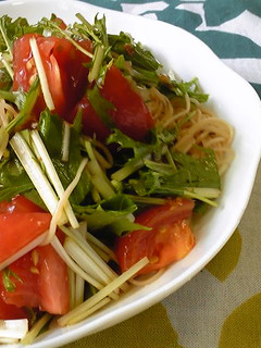 トマトと水菜のピリ辛あえそうめん-レシピのメイン写真