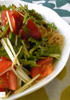 トマトと水菜のピリ辛あえそうめん-レシピのメイン写真