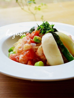桃の冷製パスタ-レシピのメイン写真