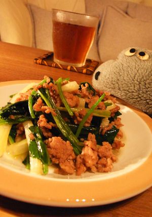 セロリとひき肉のあっさり炒め-レシピのメイン写真