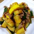 ズッキーニと豚肉の甘辛生姜炒め