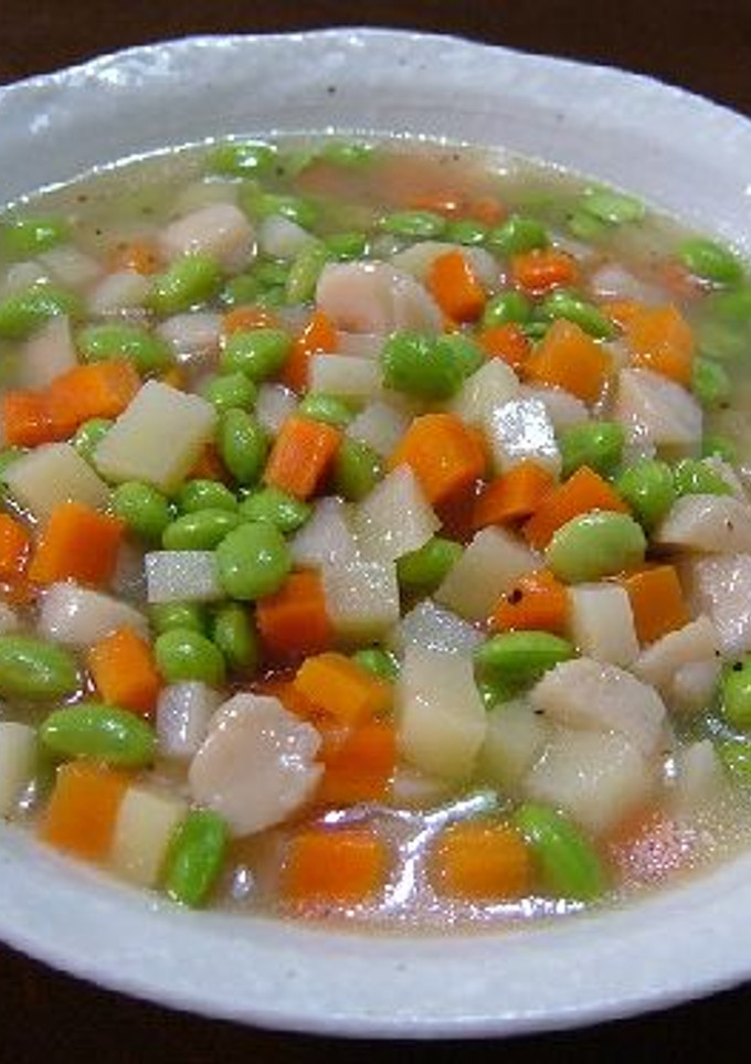 枝豆・ホタテの中華風彩り炒め♪-レシピのメイン写真