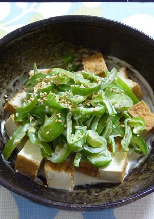 厚揚げとピーマンのマヨわさびサラダ☆-レシピのメイン写真