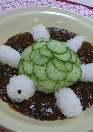 初心者でも簡単♪かめさんデコカレー-レシピのメイン写真