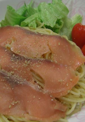 スモークサーモンの中華風パスタ-レシピのメイン写真