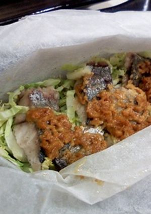 クックパーでアジとキャベツの味噌マヨ-レシピのメイン写真