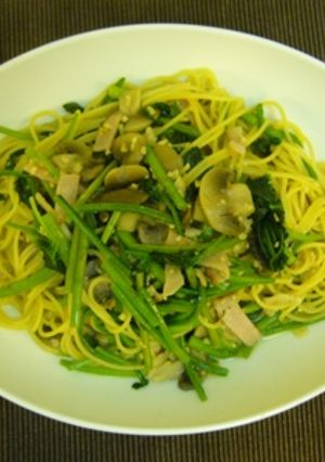 ベーコン、きのこと緑の野菜のパスタ-レシピのメイン写真