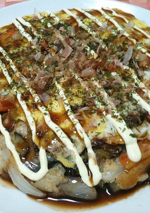 「なす」とか！いろいろ野菜のお好み焼き☆-レシピのメイン写真