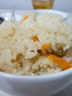 出汁から取った鶏の炊き込みご飯!!-レシピのメイン写真