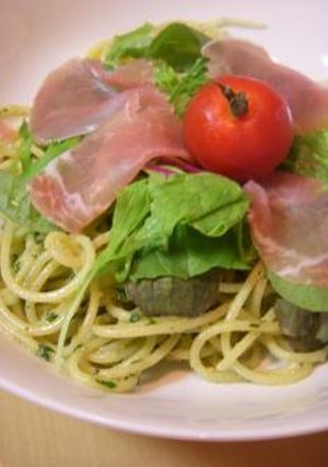 自家製バジルソースのパスタ☆生ハム添え-レシピのメイン写真