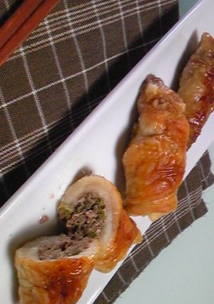 我が家の鶏皮消費法!!鶏皮のひき肉詰め♡-レシピのメイン写真