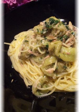 とろ~り焼きなすの和風冷製パスタ-レシピのメイン写真