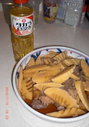 タケノコ・コンニャク・ひき肉の煮物-レシピのメイン写真