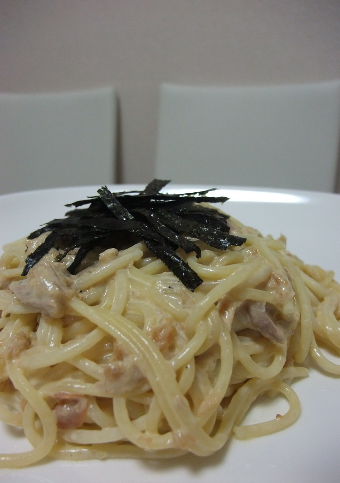 めんつゆで簡単♪梅ツナマヨパスタ！-レシピのメイン写真
