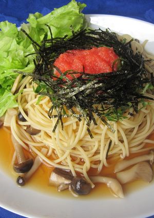 *たっぷりきのこと明太子の冷製パスタ*-レシピのメイン写真