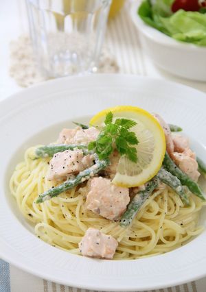 サーモンのレモンクリーム冷製パスタ-レシピのメイン写真