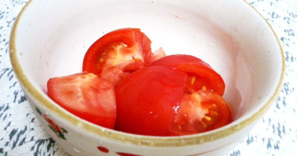 冷やしトマト 冷やしトマト＠冷凍庫に15分☆ by ユーカラ 【クックパッド】 簡単