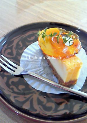 ベイクドチーズケーキにキラ２★飴細工デコ-レシピのメイン写真